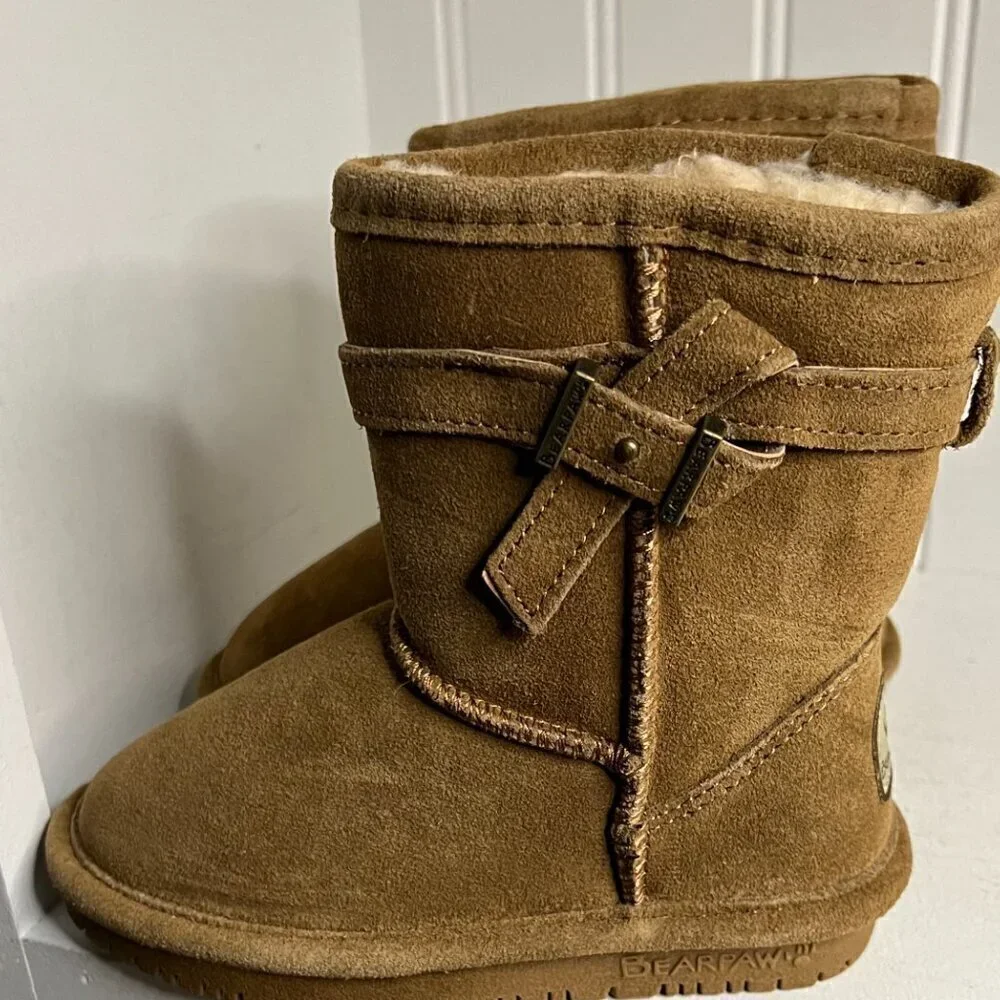 Bearpaw Val Toddler Youth Girls Boots - Chestnut Size 9